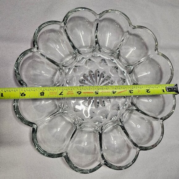 Vintage Clear Anchor Hocking Egg Platter Deviled Egg Plate Excellent Condition - Picture 5 of 8